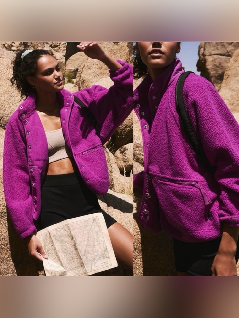 Free People Hit the Slopes jacket in magenta size small